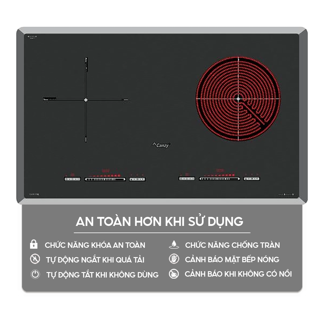 Chức năng an toàn trên bếp điện từ homebest
