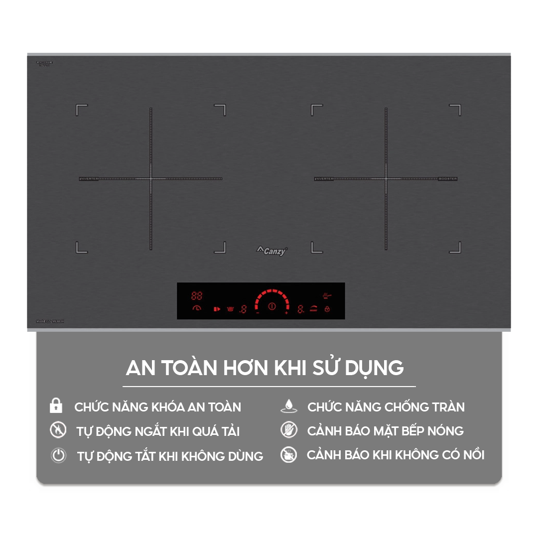 Chức năng an toàn trên bếp điện từ Home Best