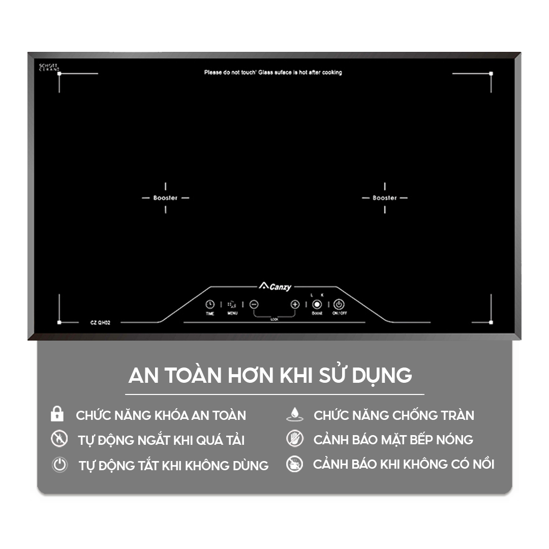Chức năng an toàn trên bếp điện từ Home Best