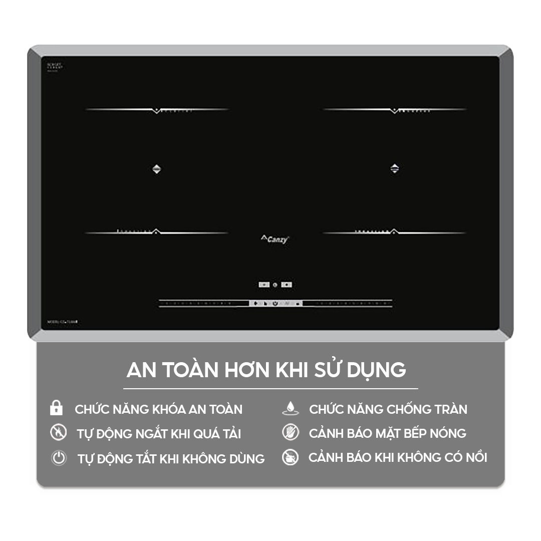 Chức năng an toàn trên bếp điện từ Home Best