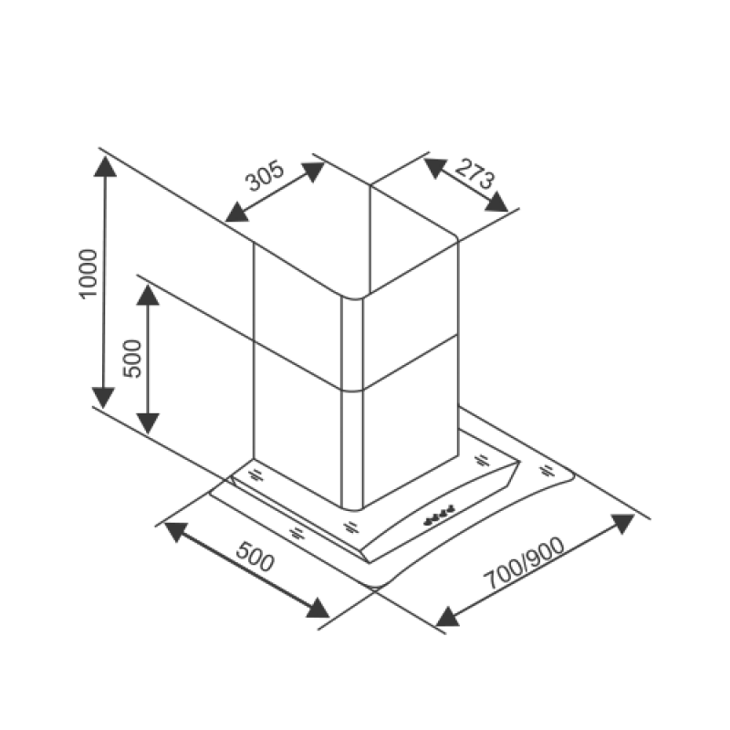 Máy hút khói, hút mùi kính cong Canzy CZ 868/70 Homebest