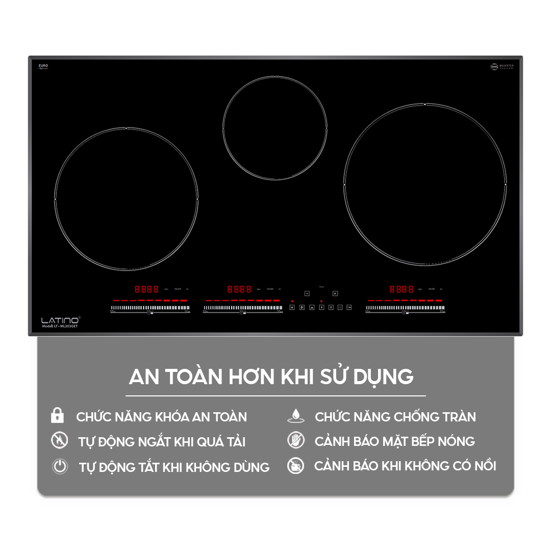 Chức năng an toàn trên bếp điện từ