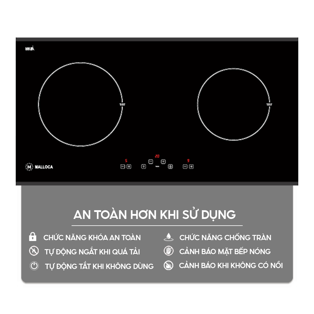 Chức năng an toàn trên bếp điện từ Home Best
