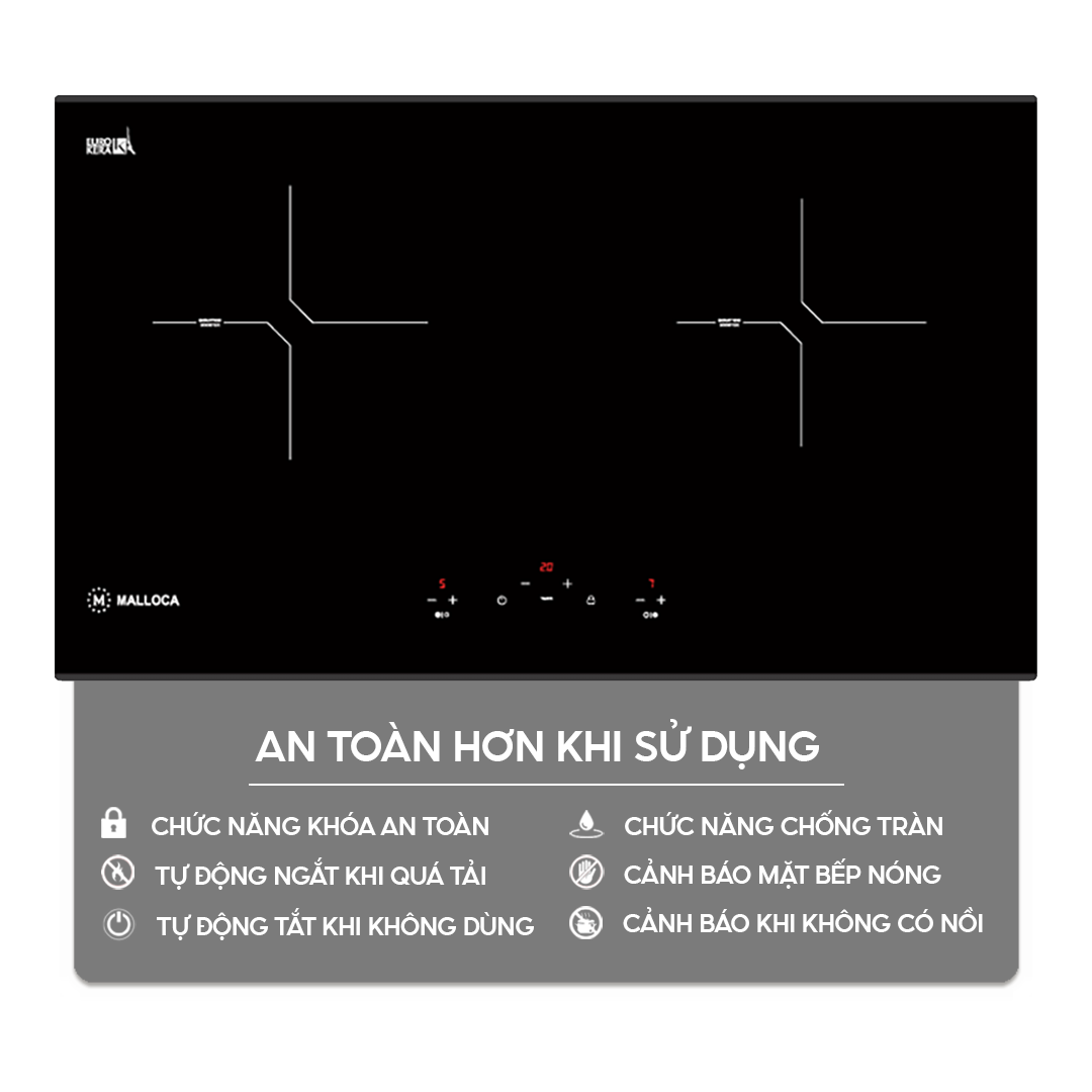 Chức năng an toàn trên bếp điện từ Home Best