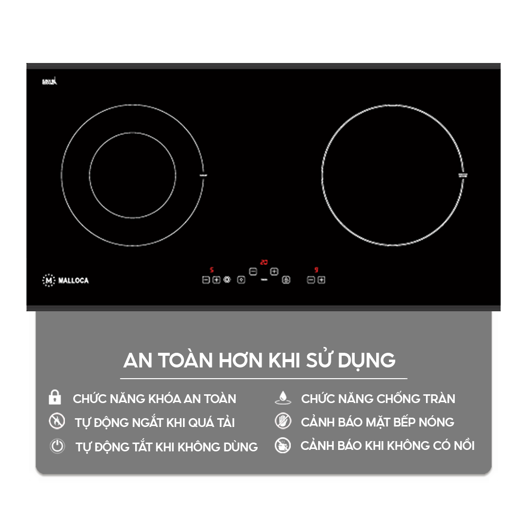 Chức năng an toàn trên bếp điện từ Home Best