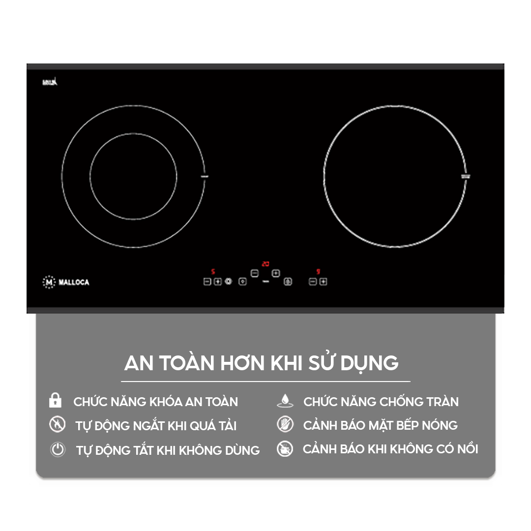 Chức năng an toàn trên bếp điện từ Home Best