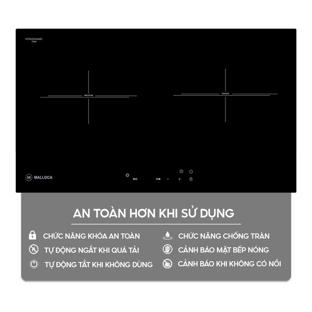Chức năng an toàn trên bếp điện từ Home Best
