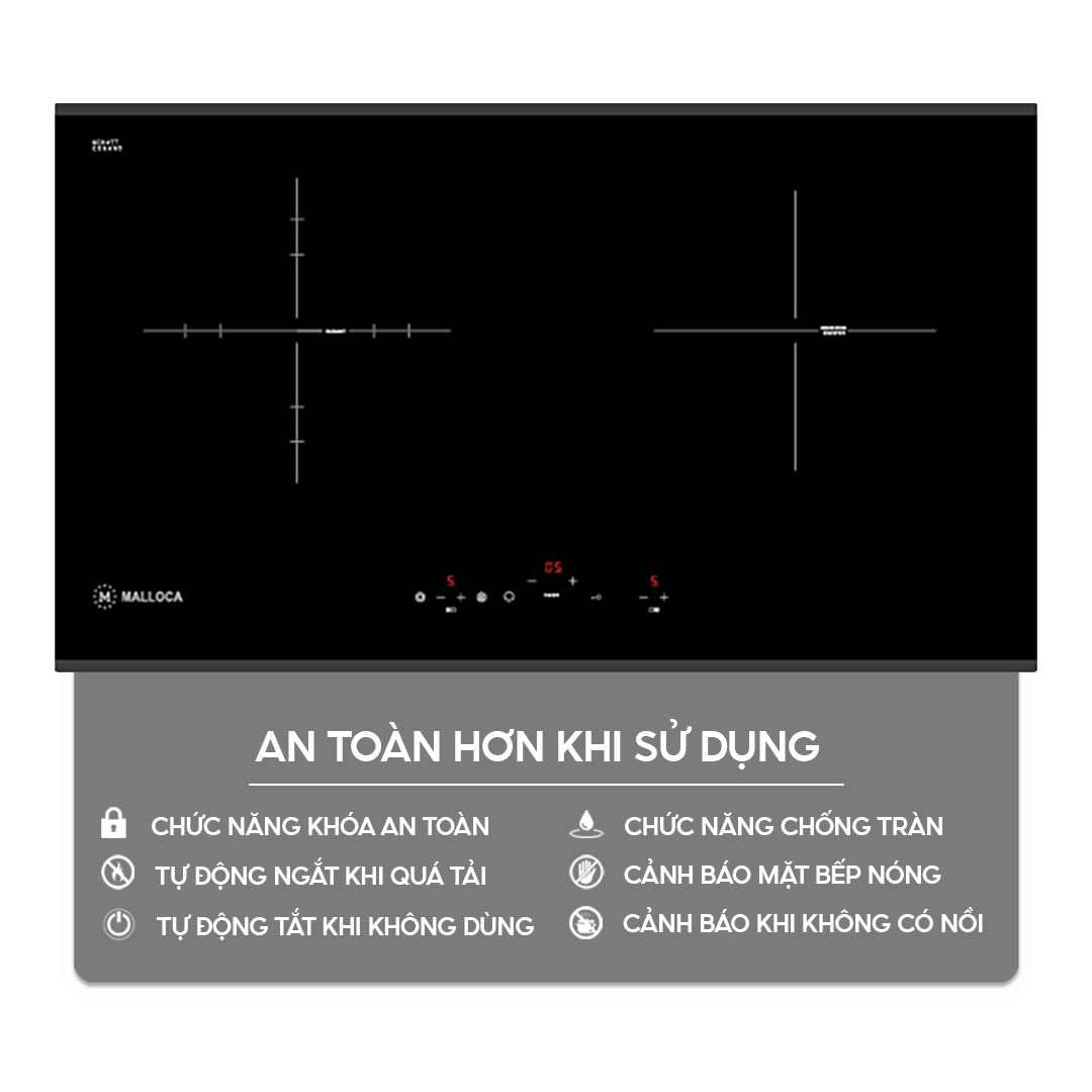 Chức năng an toàn trên bếp điện từ Home Best