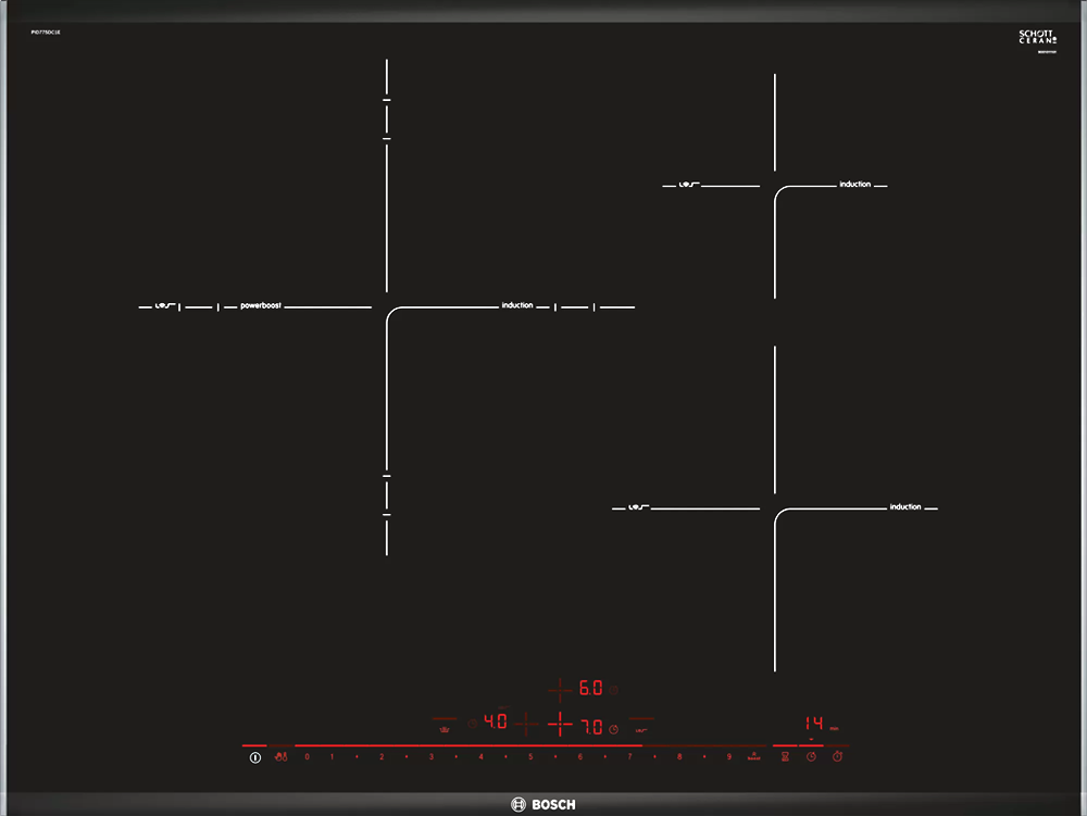 Bếp điện từ 3 vùng nấu Bosch PID775DC1E