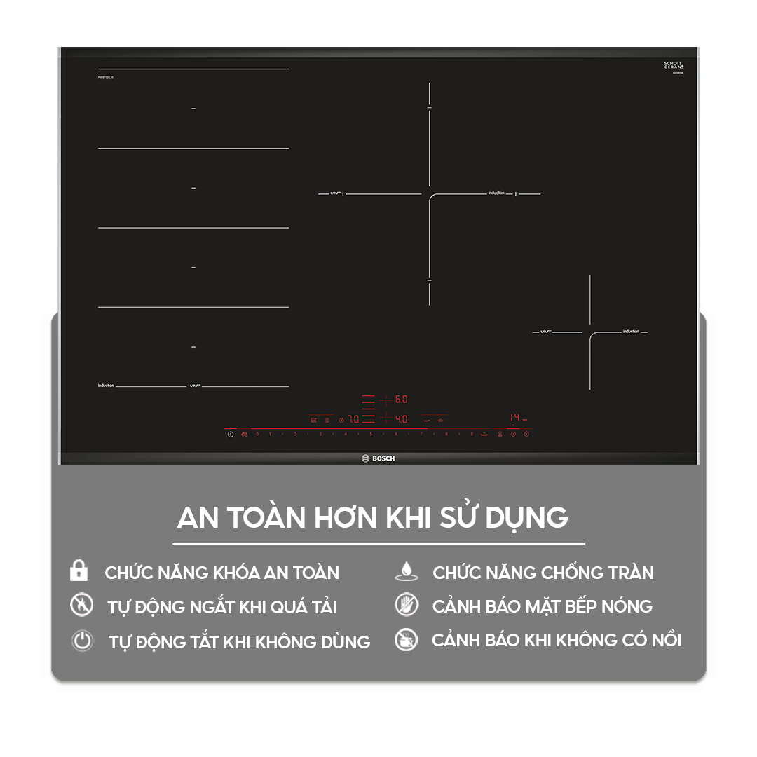 Chức năng an toàn trên bếp điện từ