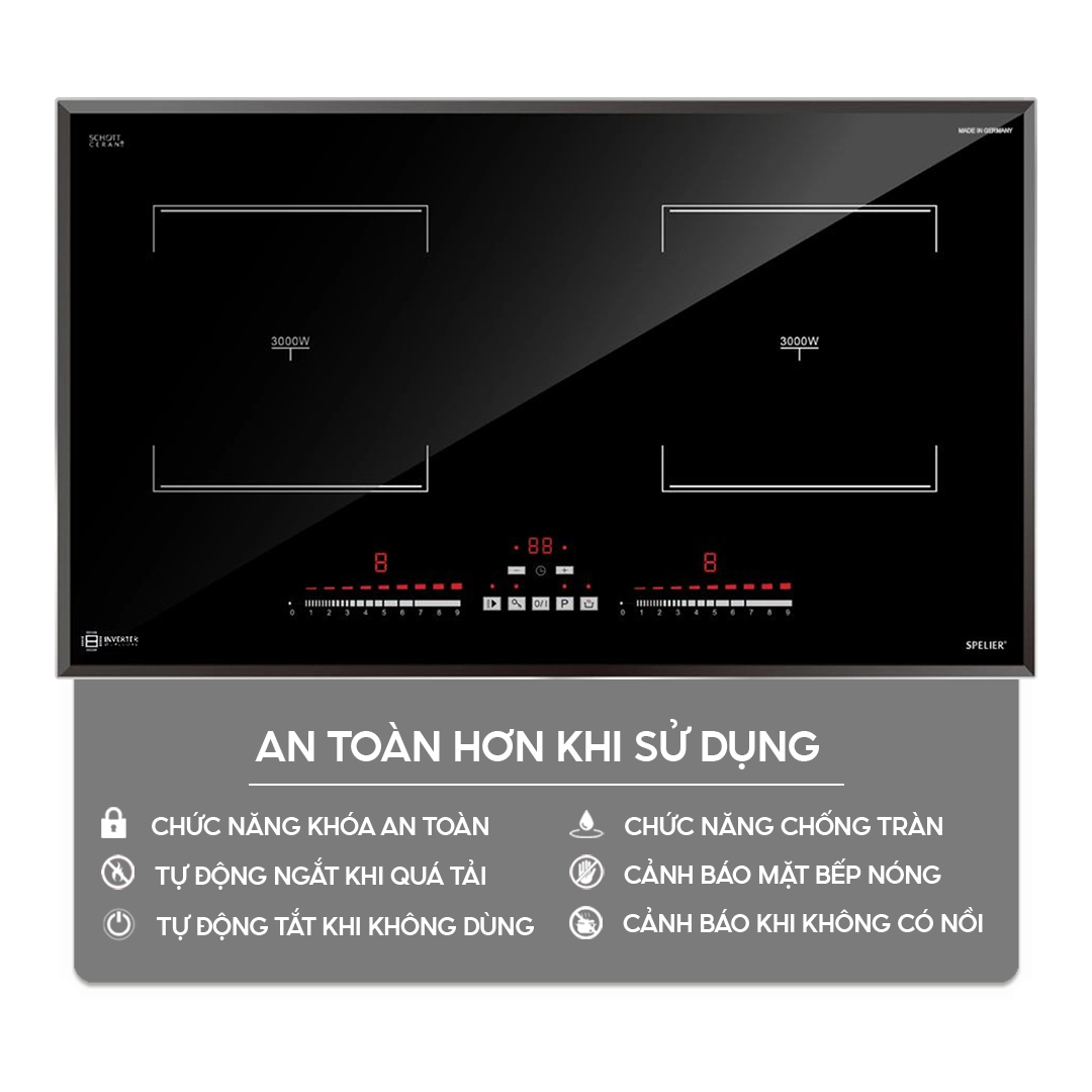 Chức năng an toàn trên bếp điện từ