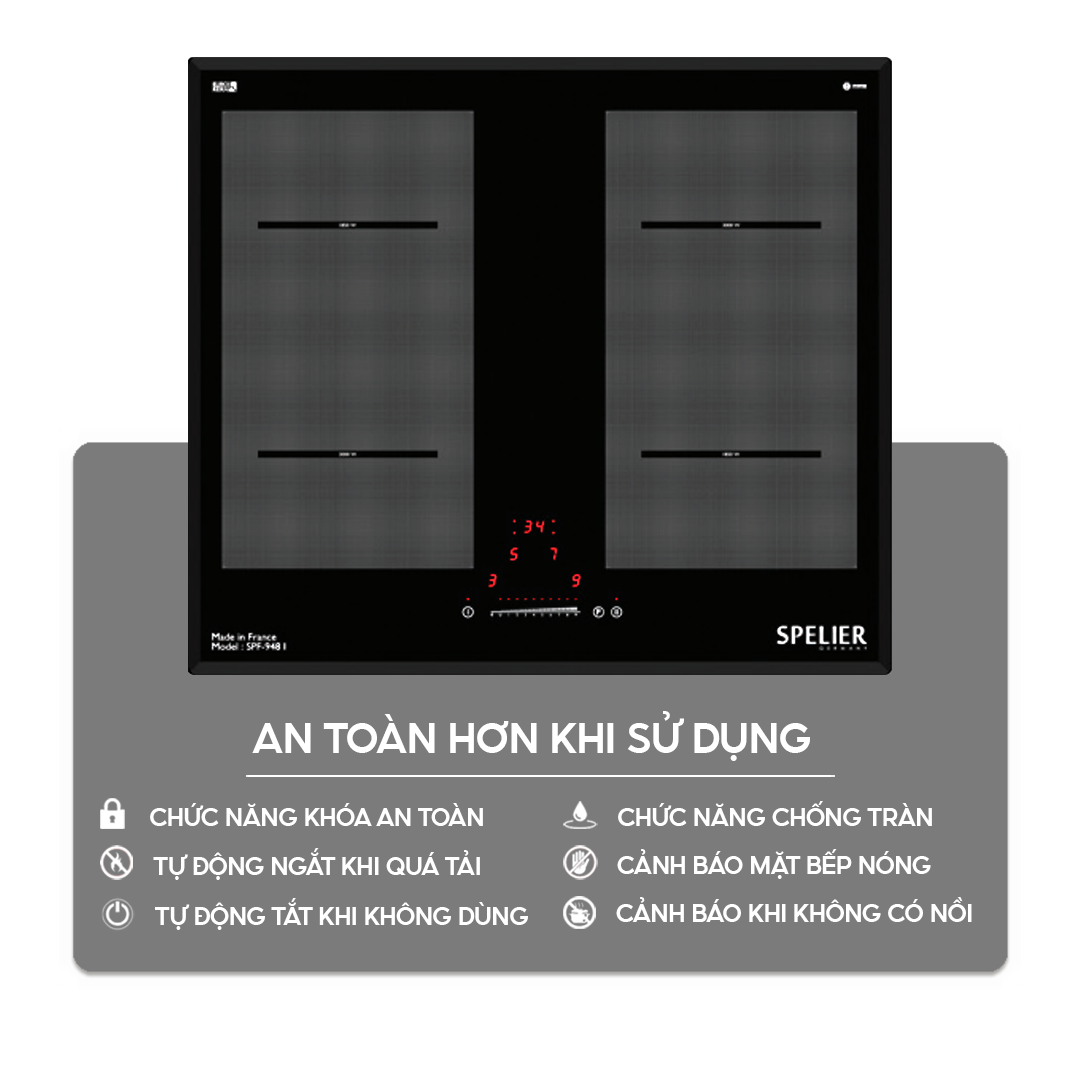 Chức năng an toàn trên bếp điện từ