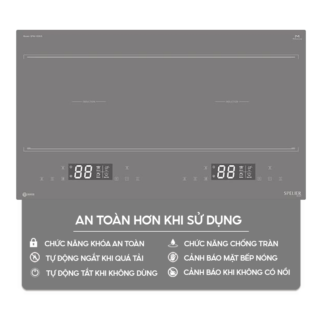 Chức năng an toàn trên bếp điện từ