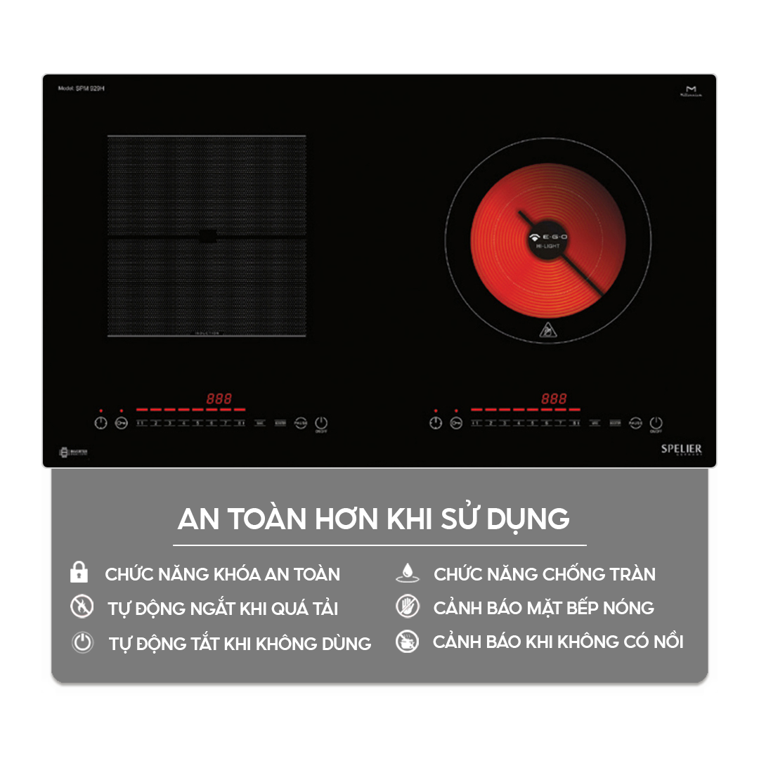 Chức năng an toàn trên bếp điện từ