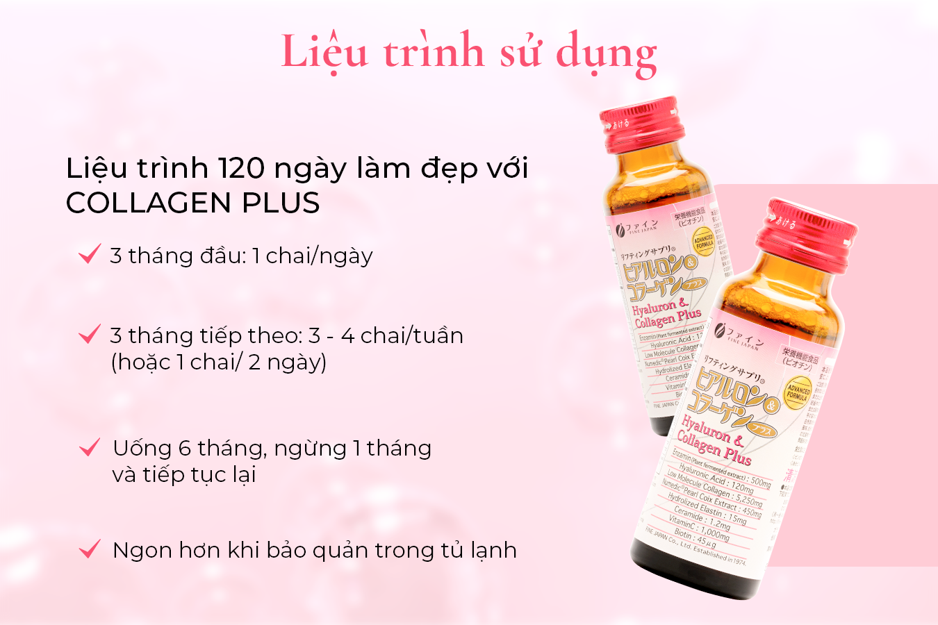 Liệu trình sử dụng collagen Hồng Fine Japan