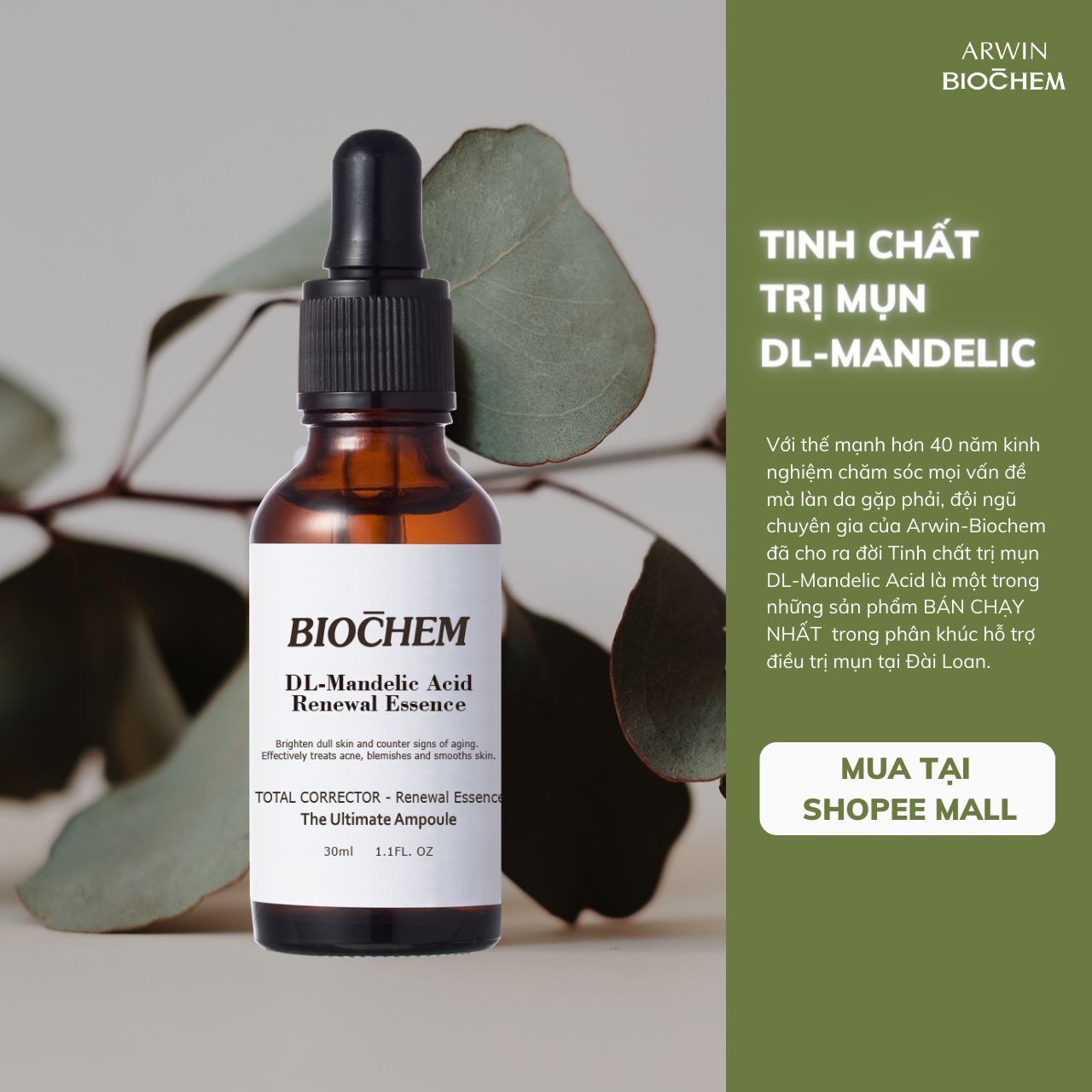 Tinh chất trị mụn DL-Mandelic Acid