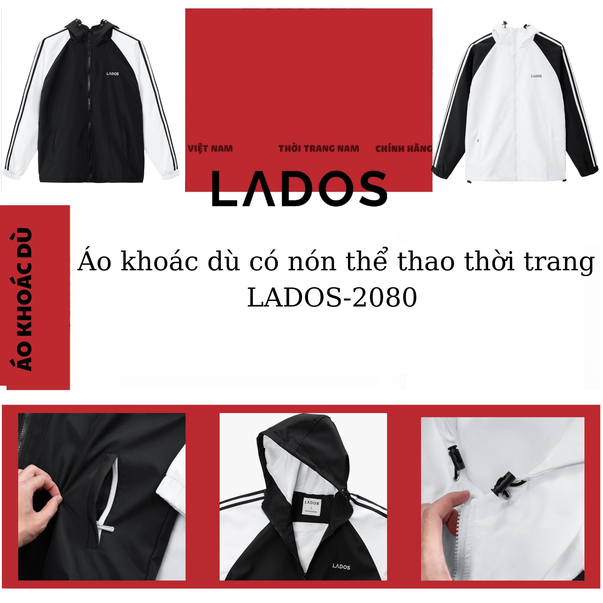 Áo khoác dù có nón phối tay raplang LADOS - LD2080 1 1349d4fa a732 4b80 845f 5d3830d6dc40
