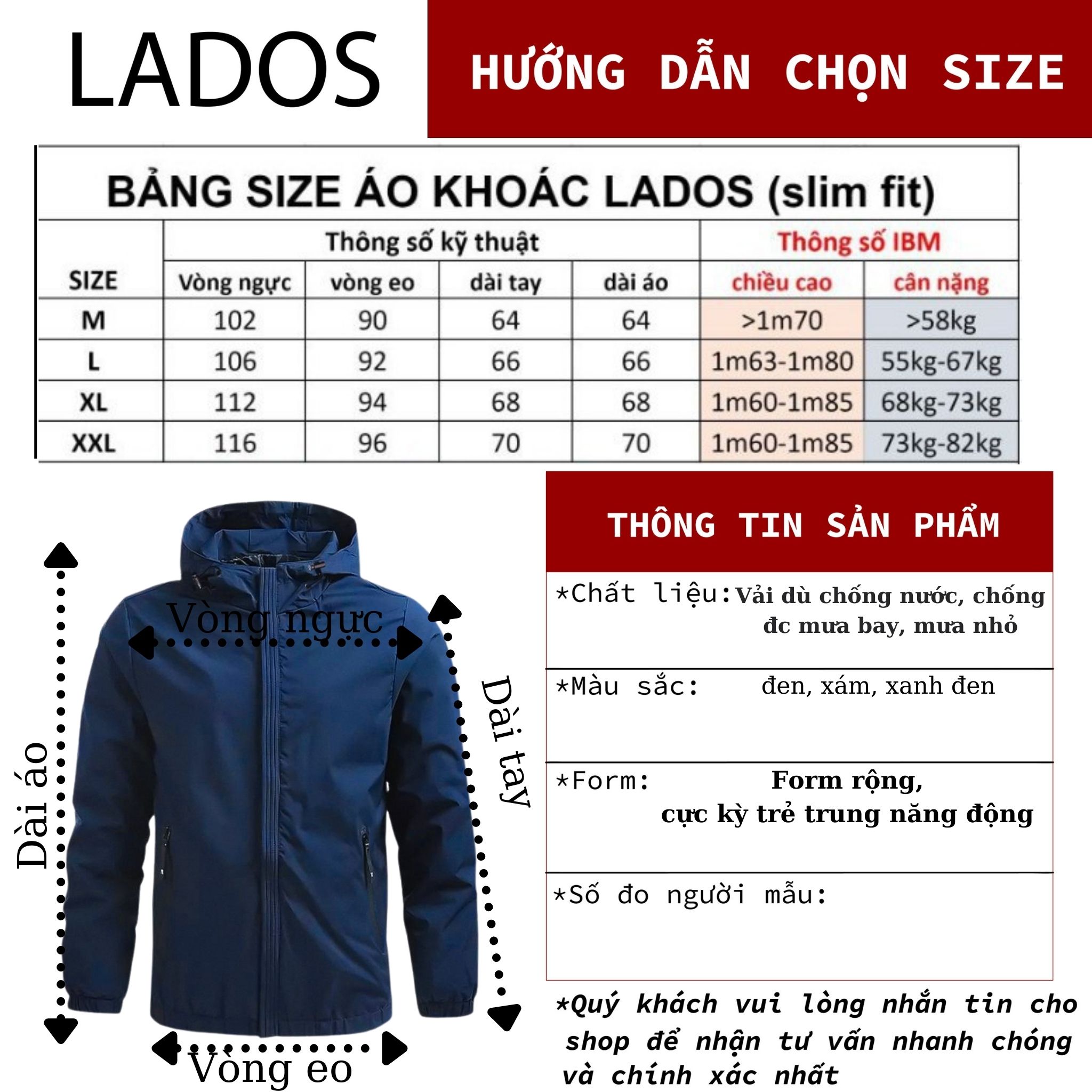 Áo khoác dù nam không thêu LADOS - 2030 2030 949d44d6 ff0d 46c0 ace4 099cd1b377ee