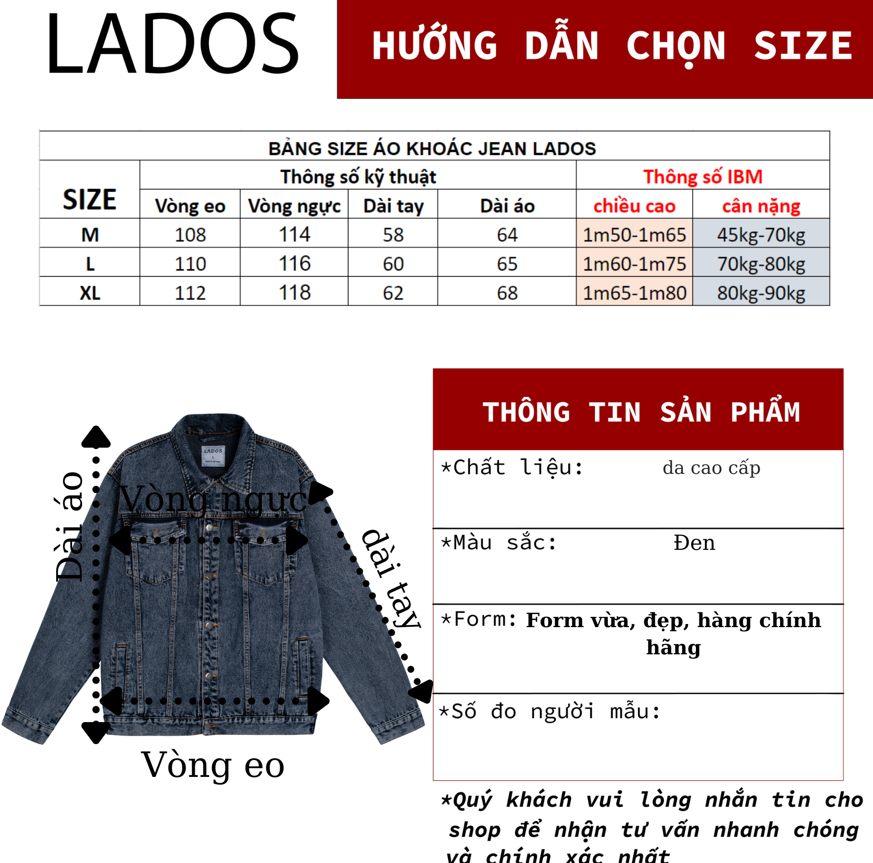 Áo Khoác Jean Nam thời trang cao cấp LADOS - LD2068 2068