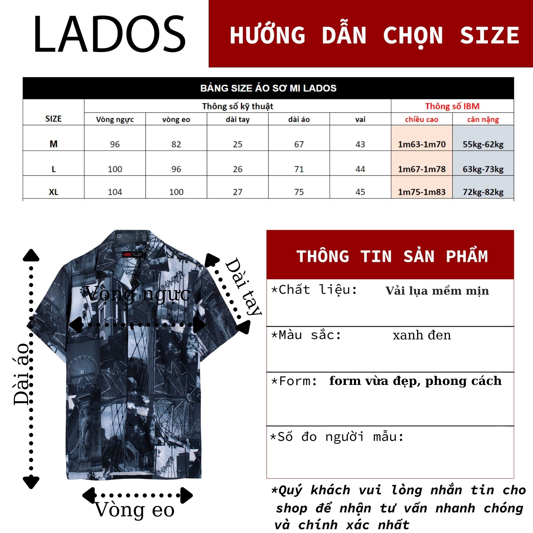 Cuban shirt họa tiết LADOS - 8081