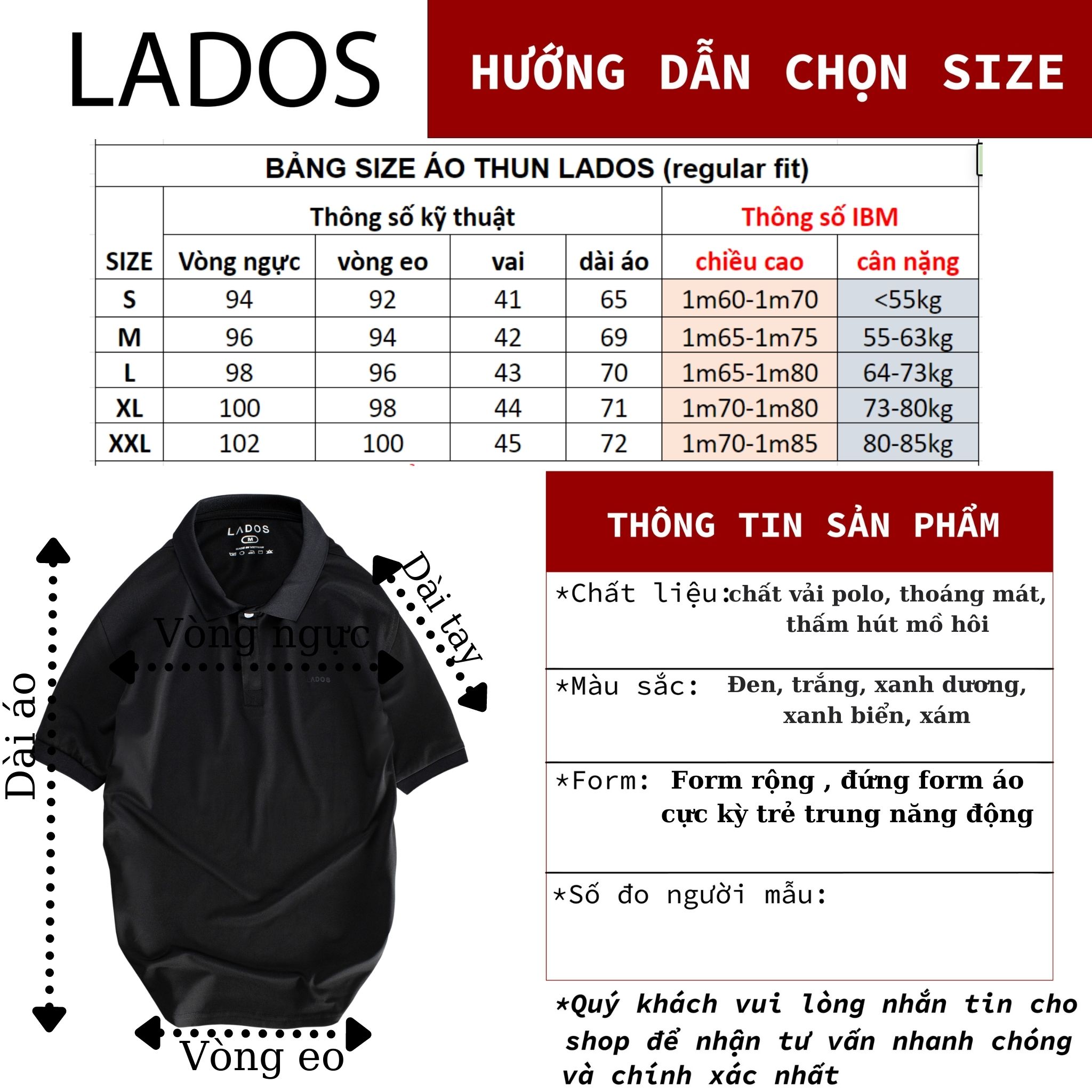 Áo thun polo trơn LADOS - 9084