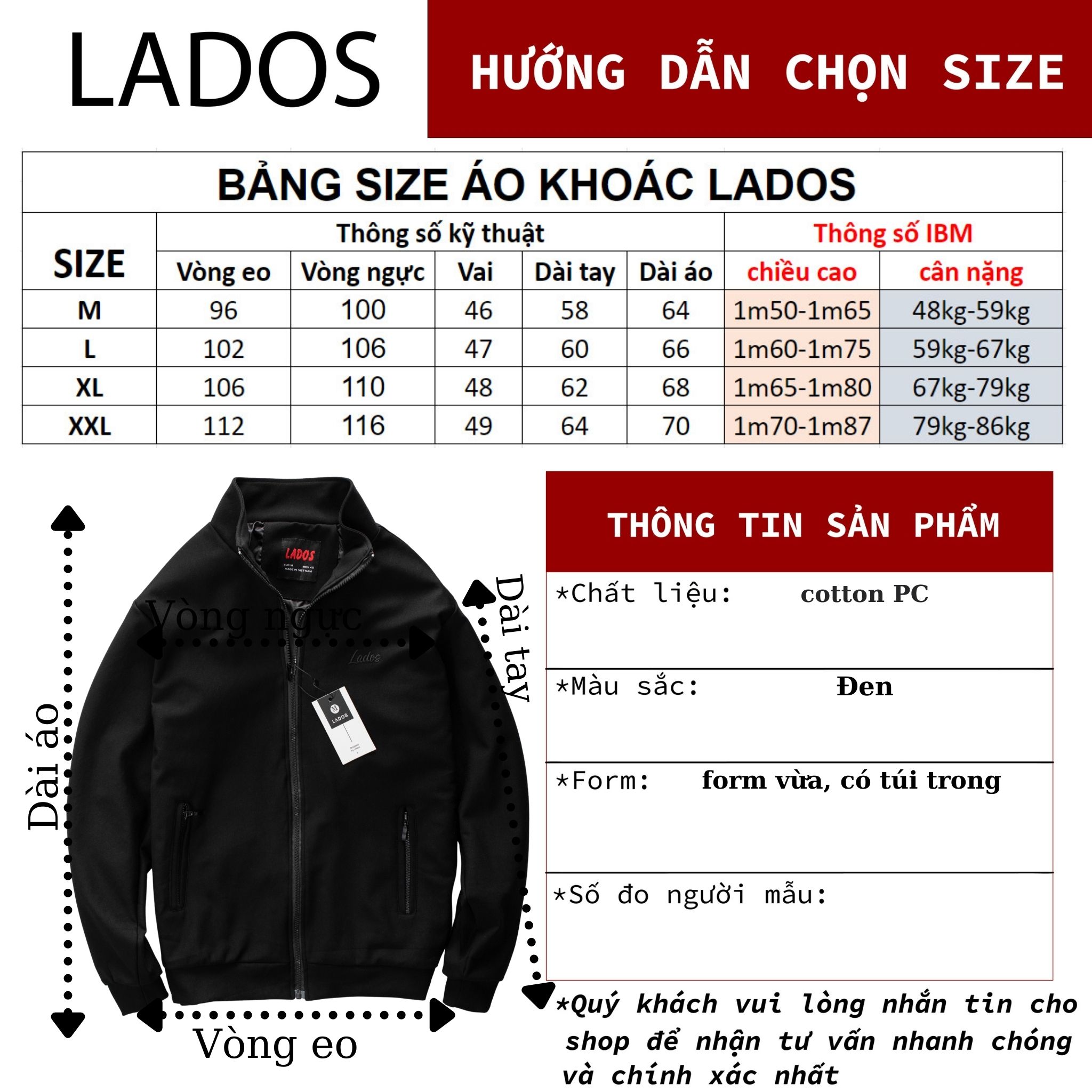 Áo khoác đen trơn CAO CẤP LADOS - 2048 Áo khoác đen trơn CAO CẤP LADOS - 2048