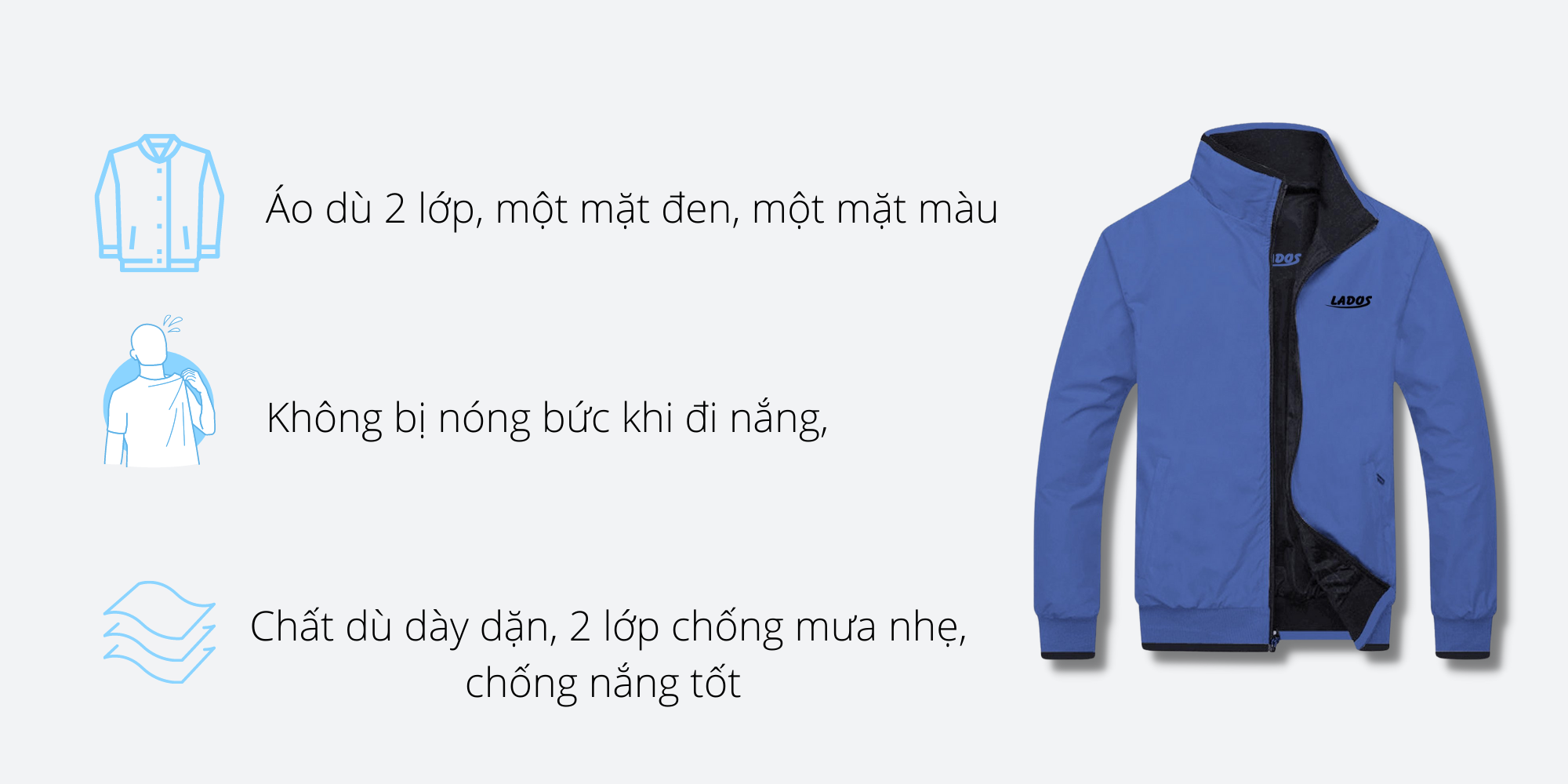 Áo Khoác Dù Hai Mặt LADOS-2027 Áo Khoác Dù Nam 2 Mặt LADOS - 2015