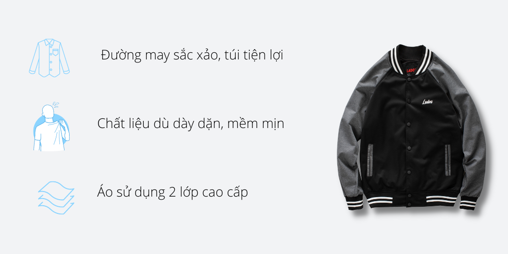 Áo khoác nam cao cấp Lados - 2047 Áo khoác dù nam cao cấp Lados - 2047