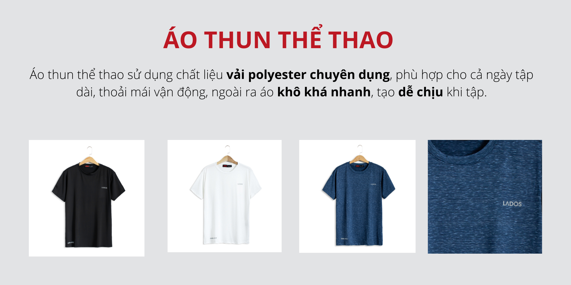 Áo thun trơn thể thao LADOS - 9073