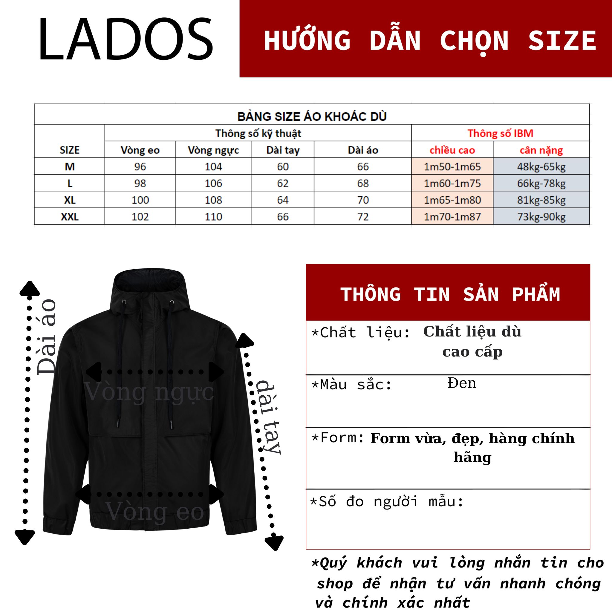 Áo khoác dù có nón cao cấp thời trang LADOS - LD2065 size 9e8643cd 76df 4f61 ab0e a56da27240bb