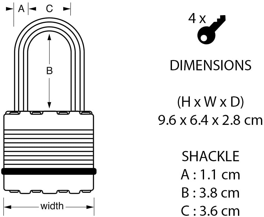Ổ Khóa Master Lock M15BEURDLF 60mm Thau - Chìa Răng