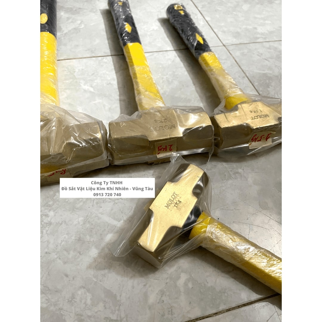 Búa Tạ Thau Molot Cán Sợi Thủy Tinh - Chống Tia Lửa - Brass Sledge hammer