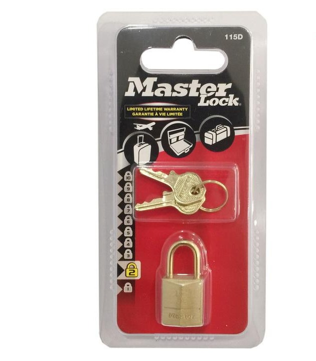 Ổ Khóa MASTER LOCK 115 EURD 15mm thau - chìa răng