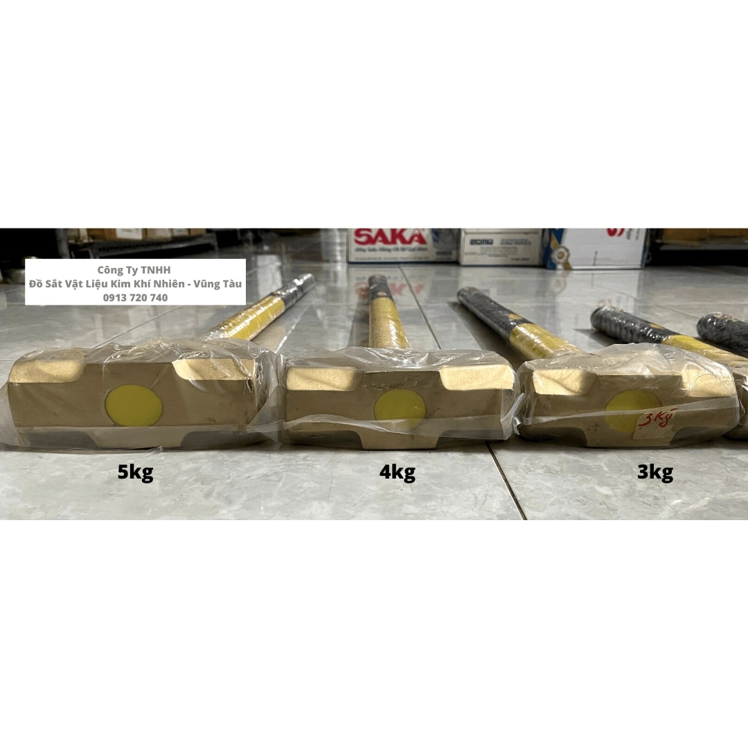 Búa Tạ Thau Molot Cán Sợi Thủy Tinh - Chống Tia Lửa - Brass Sledge hammer
