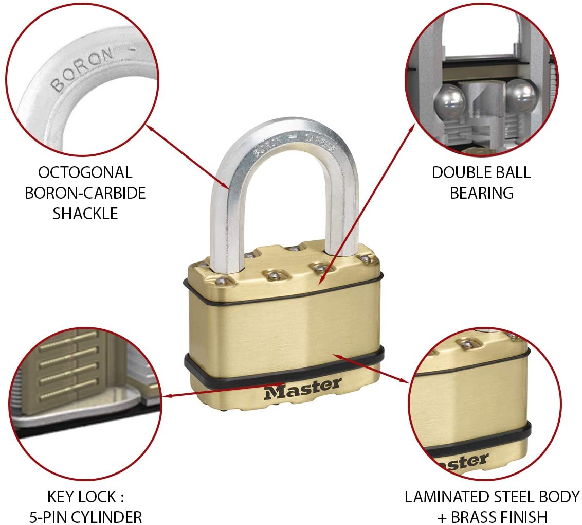 Ổ Khóa Master Lock M15BEURDLF 60mm Thau - Chìa Răng
