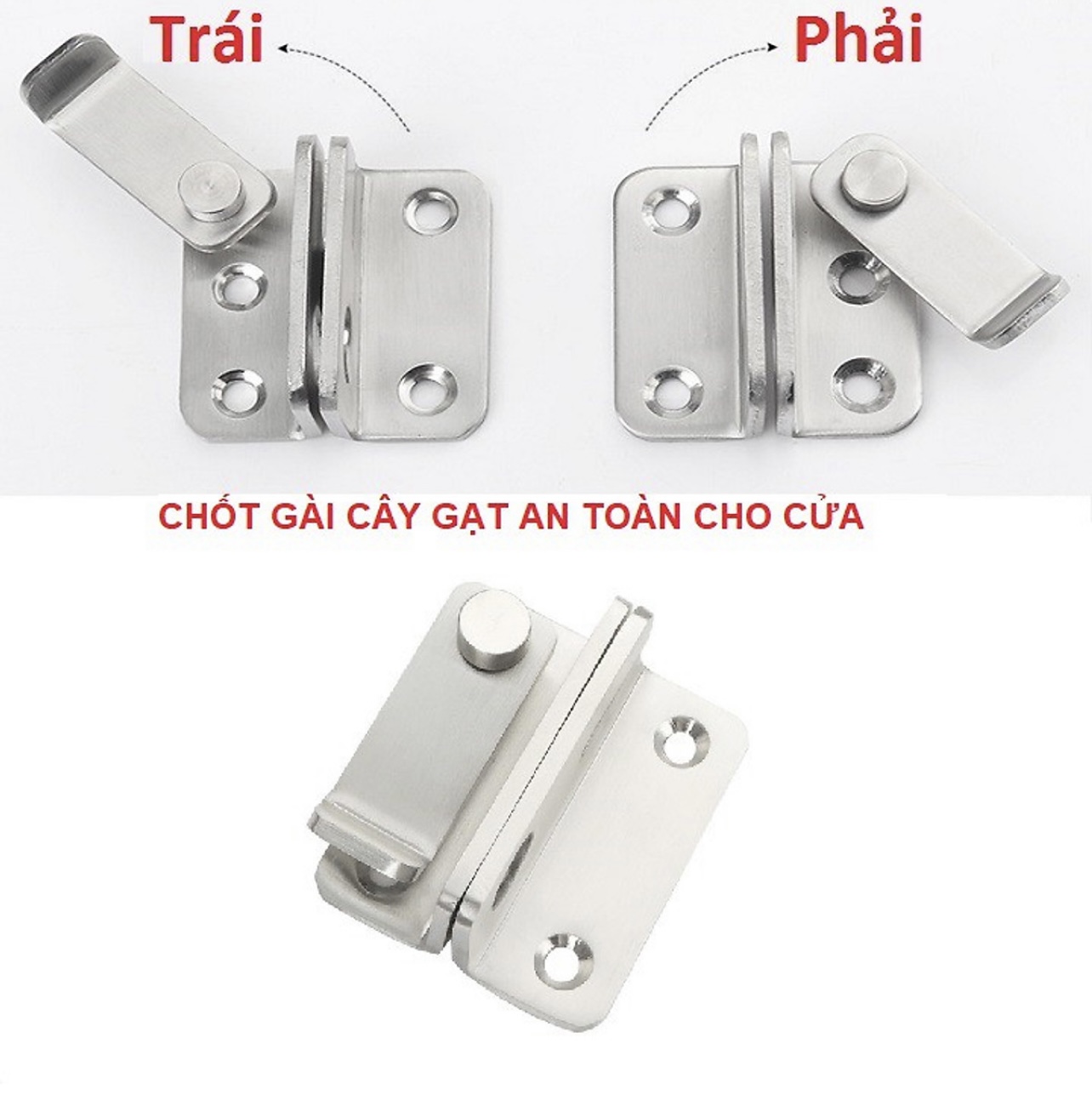Chốt Ngang Cài Cửa INOX 304 Cao Cấp Siêu Tiện Dụng Chính Hãng