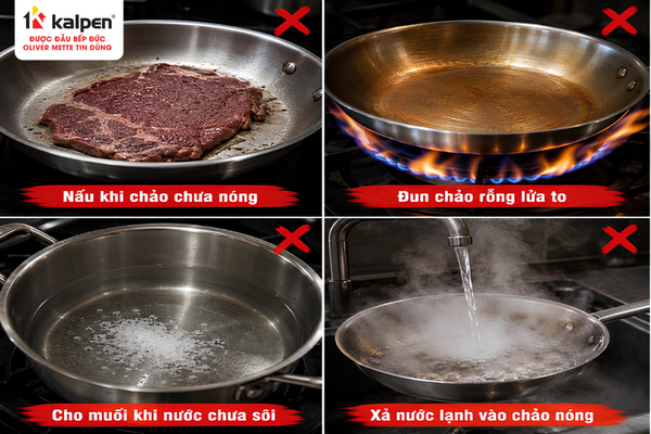 Bốn sai lầm về nhiệt khi sử dụng chảo inox