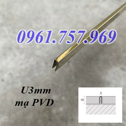 Nẹp chữ U3mm