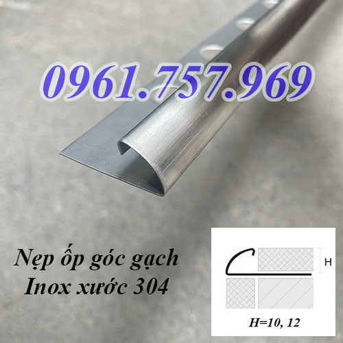 Nẹp góc tròn inox xước 304