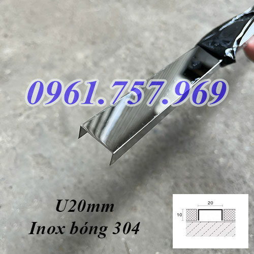 Nẹp inox U20mm