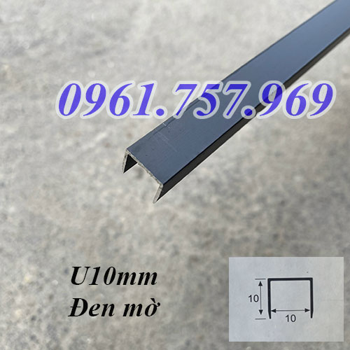 Nẹp nhôm U10 màu đen