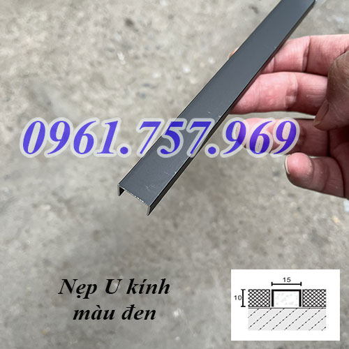 Nẹp U kính màu đen