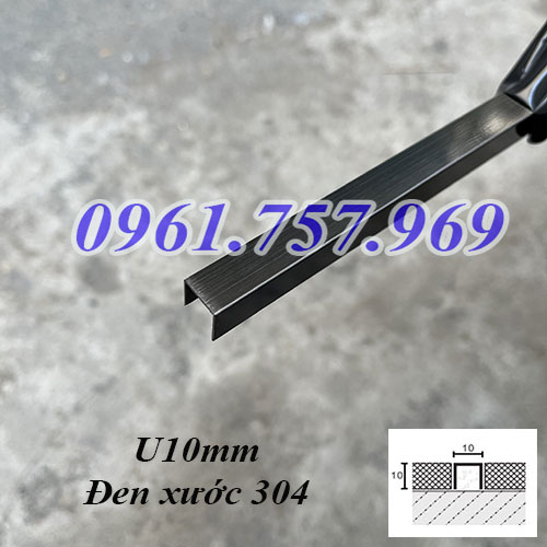 Nẹp U10 đen xước