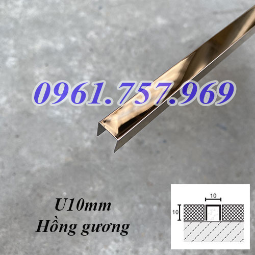 Nẹp u10 hồng gương