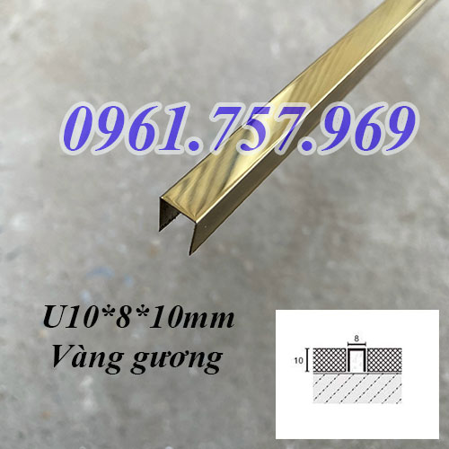 Nẹp U8 mạ vàng