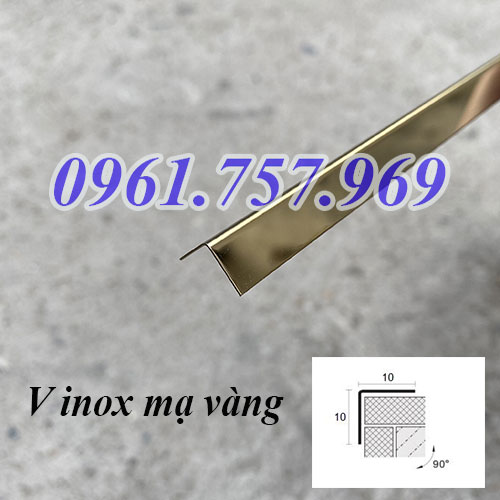 Nẹp V inox mạ vang