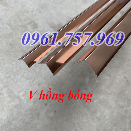 Nẹp V inox màu hồng