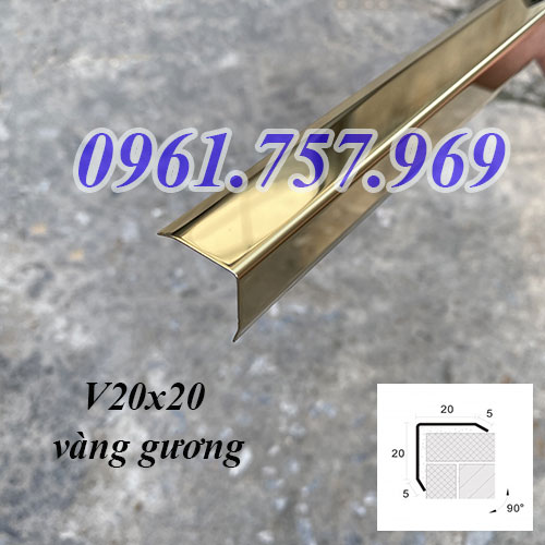 Nẹp V inox vàng gương