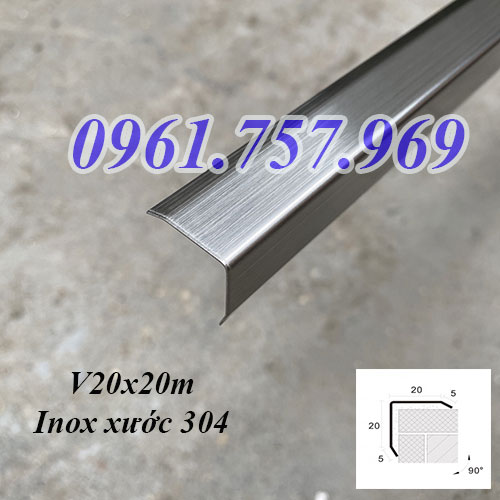 Nẹp v inox xước