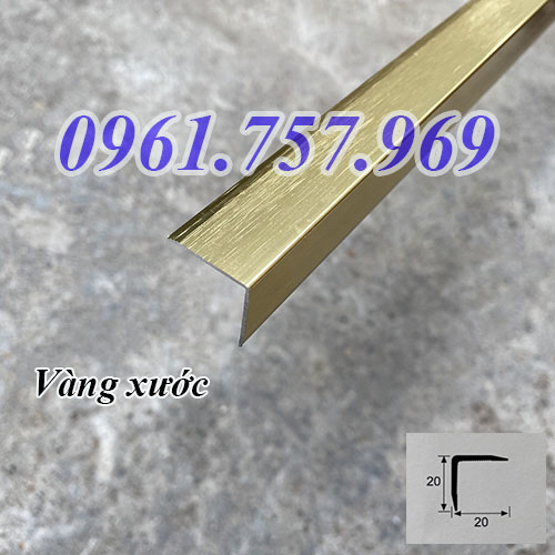 Nẹp v màu vàng xước